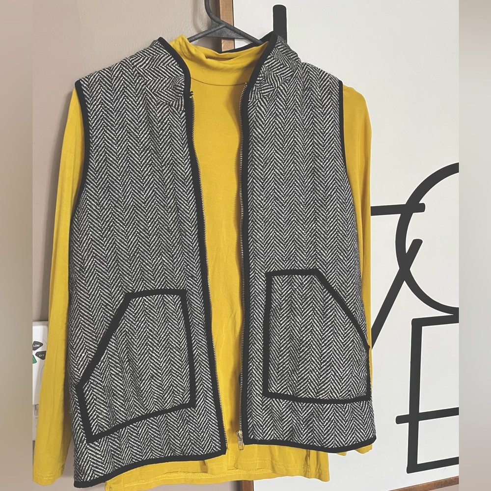 Mustard low turtle neck blouse